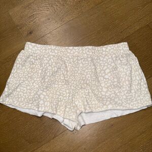Colsie Taupe and White Leopard Print Lounge Shorts